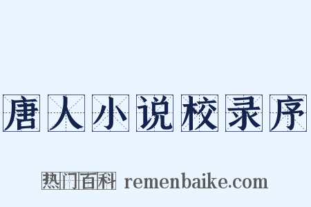 唐人小说校录序是什么意思的图片